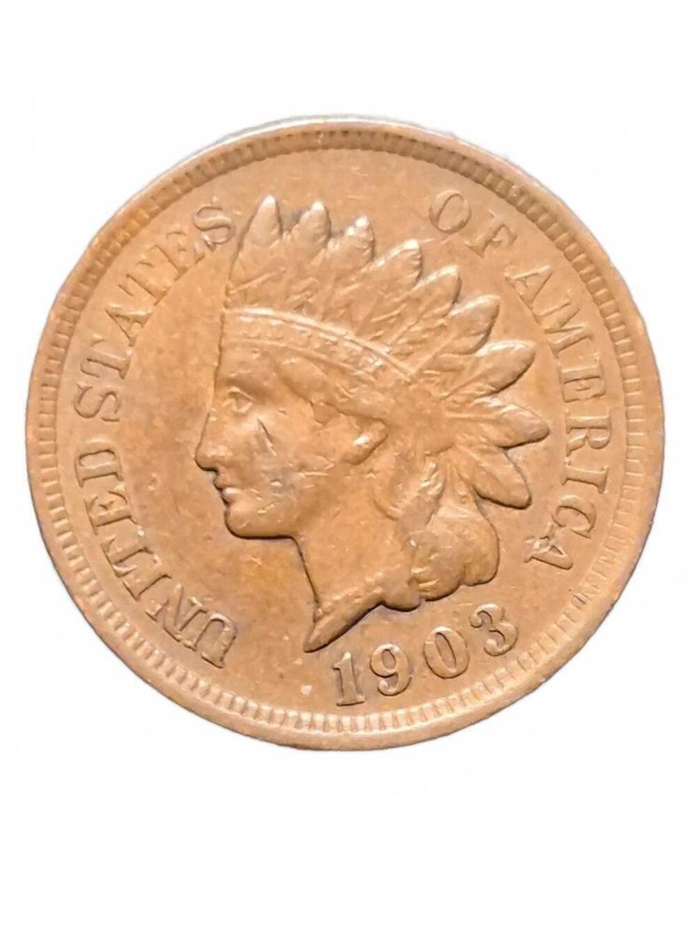 1903 Indian Head Cent Full Liberty Diamond Nice Brown *47